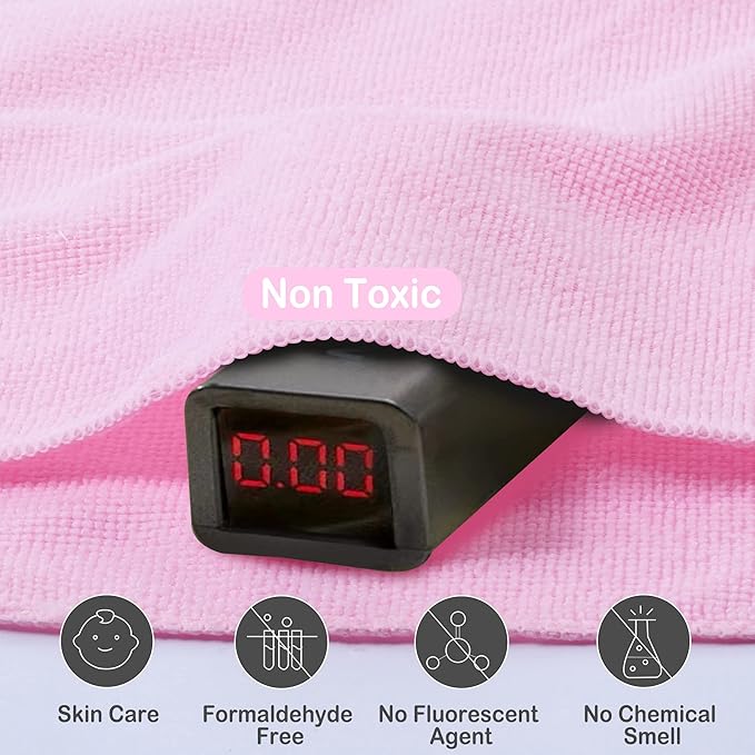 Viviland Baby Towels and Washcloths, Soft Absorbent Pink Baby Bath Towel Set, Elephant Hooded Towels with 5 Infant Face Washcloths (6 Pieces)