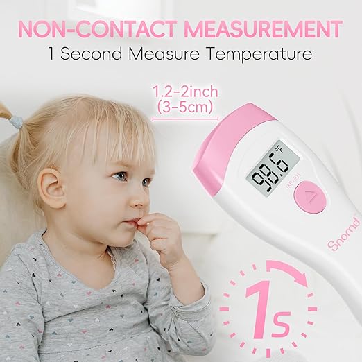 Non-Touch Forehead Thermometer, Digital 2-in-1 Infrared Thermometer for Adults, Kids, and Babies with Fever Alarm, Instant Reading, Medical-Grade Accuracy