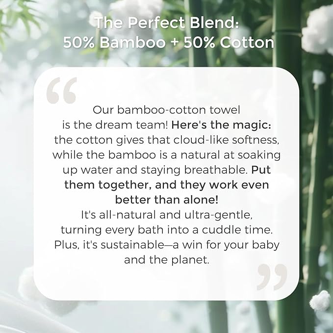 Momcozy Baby Towel with Hooded - Ultra Soft & Absorbent Large Bath Towel Set for Comfort & Gentle on Baby's Skin - Shower Gift & Bath Essential & Baby Registry Search for Newborn,Infant,Toddler,Kids