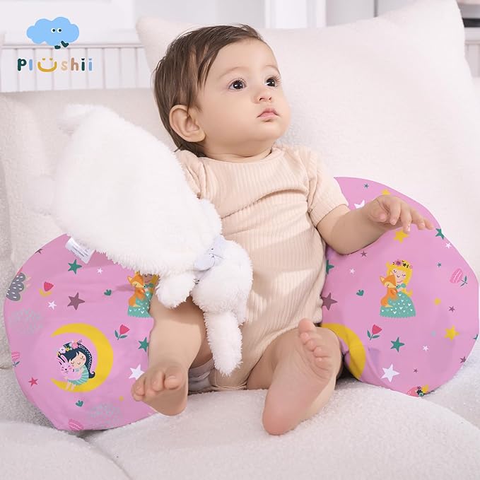 Plushii Nursing Pillow for Breastfeeding, Breathable Breast Feeding Pillow and Positioner with Removable Cover for More Support, Tummy Time and Bottle Feeding Support Pillow, Moon Fairy