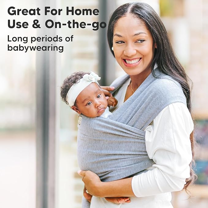 KeaBabies Baby Wrap Carrier - All in 1 Original Baby Carrier Newborn to Toddler Sling, Easy to Wear, Hands Free Bonding, Lightweight, Breathable Infant Wraps (Saddle Brown)