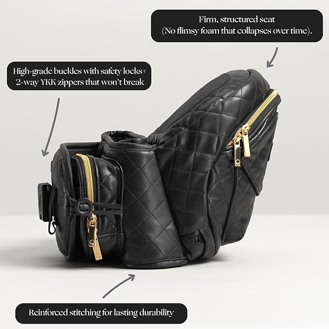 Tushbaby The Original Premium Quality Hip Seat Carrier – Safety-Certified Baby & Toddler Carrier with Secure Safety Buckles, Storage Pockets & Nursing Pillow