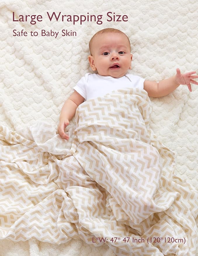 Momcozy Muslin Swaddle Blankets, Ultra Soft Neutral Baby Essentials Must Haves Registry Search, Breathable Large 47'' x 47'' Newborn Boys Girls Swaddle Receiving Blanket, Stellar Orbit