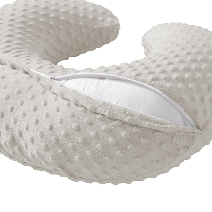 NIVAVA BABY Nursing Pillow and Positioner for Breastfeeding, Ultra Soft Baby Breastfeeding Pillows for More Support for Mom and Baby, with Premium Removable Cover (Sand)