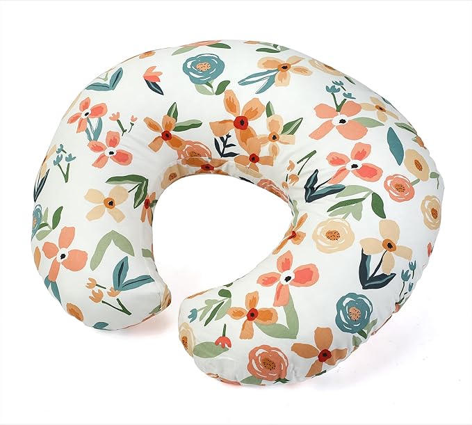DUOSHIDA Nursing Pillow,Breastfeeding Pillows for Mom, Easy Clean Removable Cover, Breast Feeding Pillow with Breathable Filling, Tummy Time, Sitting Support (Flower Printing)