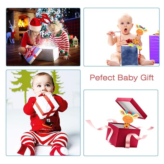 Baby Rattles Toys for 0-6-12 Months, Infant Toys for Boys and Girls 0-3-6-12 Months, Newborn Sensory Learning Toy for Shower Gifts