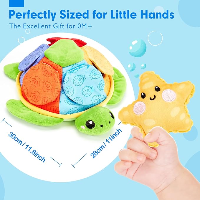 hahaland Baby Toys for 6-12 Months - 6 Months Old Baby Soft Crinkle Paper Sensory Montessori Toys for 0-6 6-12 Months Toddlers 1 Year Old Birthday Gift for Boys Girs