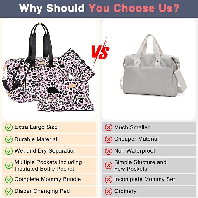 ITIEZY Diaper Bag Tote for Baby - Large Mommy Bag with Portable Changing Pad Pacifier Case, Hospital Bags Travel Baby Bag