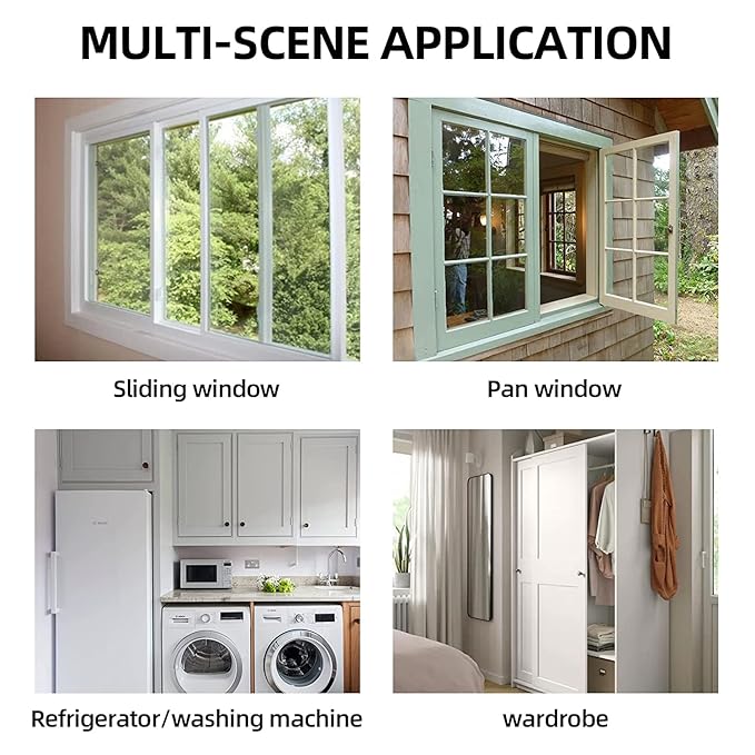 2 Packs Refrigerator Lock - Heavy Duty Combination Fridge Lock, Child/Baby Proofing Lock for Cabinets, Closets, Drawers, Window and More, Easy Install and Use (White)