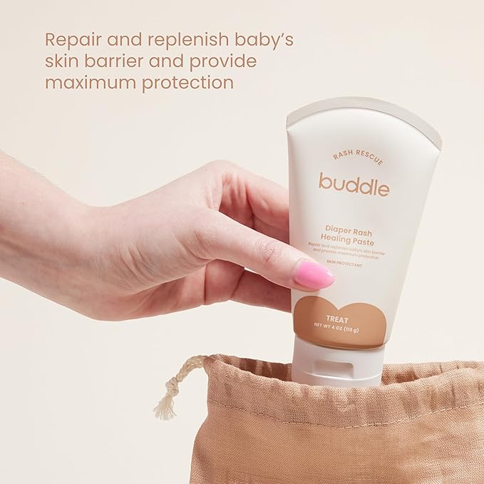 Buddle Diaper Rash Rescue Healing Ointment For Baby, 40% Zinc Oxide, Repairs & Nourishes, Pediatrician Tested, Fragrance-Free, 4 oz