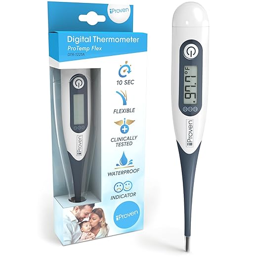 iProven Oral Thermometer, Measures in 10 seconds with flexible tip and fever alarm, Digital Medical Thermometer for adults, kids and toddlers - DTR-1221A