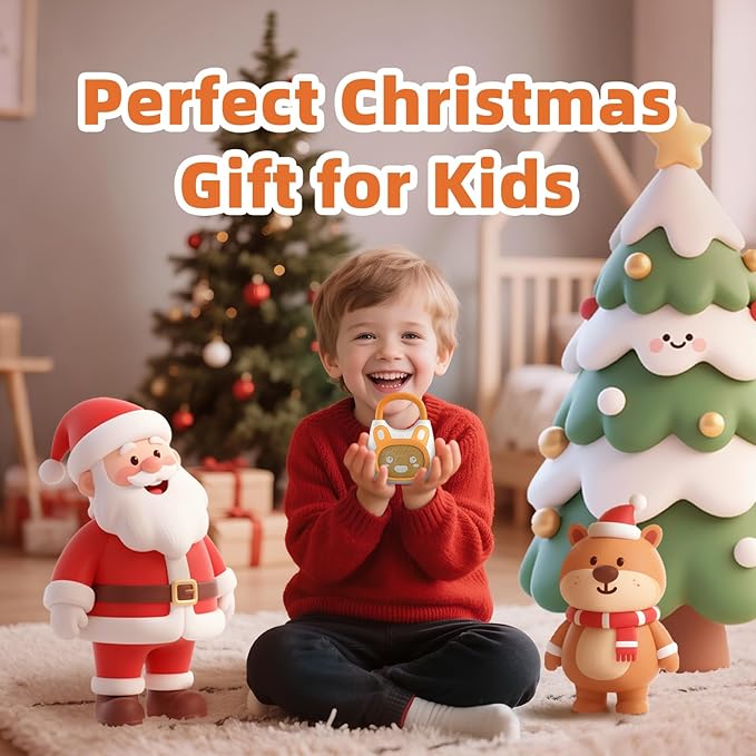 alilo Pocket Bunny Portable Kids Music Player, Musical Toys for Toddlers, Preloaded 120+ Stories/Music/Lullabies/White Noise,High Fidelity Sound Travel Bluetooth Speaker (with Strap and Ring)