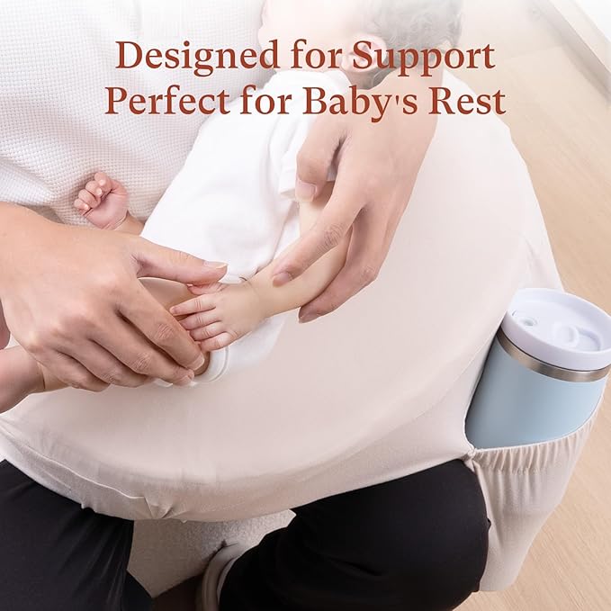 Nursing Pillow Cover 2-Pack, Fits Wrap-Around U-Shaped Nursing Support Pillows (22 x 16 x 5 in), Soft & Breathable, Easy On/Off – Covers Only