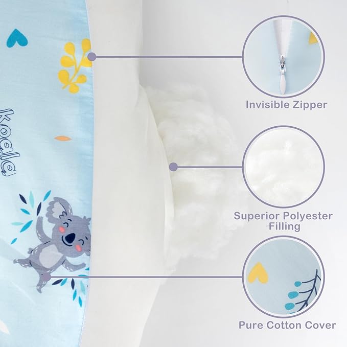 AMASKY Nursing Pillow for Breastfeeding, Breastfeeding Pillows for More Support for Mom and Baby, with Plus Size Ergonomic Design and Removable Cotton Cover, Blue, Pallet of Product