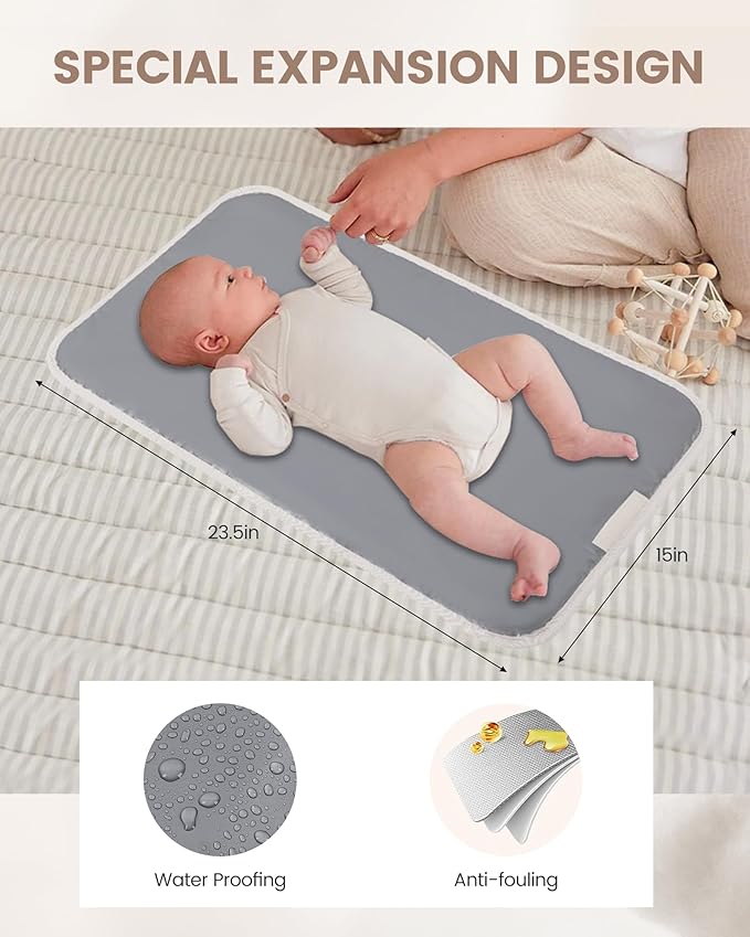 LOVEVOOK Diaper Bag Tote, 15.6inch Puffer Baby Diaper Bag Waterproof Travel Diaper Tote with Changing Pad Pacifier Case