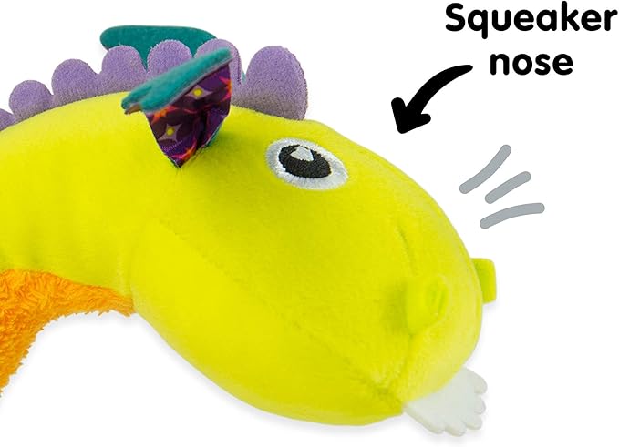 Lamaze Clip On Car Seat and Stroller Toy - Flip Flap Dragon - Crinkle Car Seat Toys and Stroller Toys - Sensory Toys for Babies - Travel Toys for Car - Infant Toys Ages 0 Months and Up