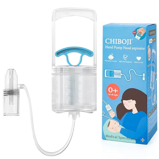 Patented Nasal Aspirator for Baby and Toddler, Hand Pump Nose Sucker with Rounded Non-Invasive Nozzle, Quiet Suction Relieves Congestion and Stuffy Boogers, Safe for Infant, Co-Branded with CHIBOJI