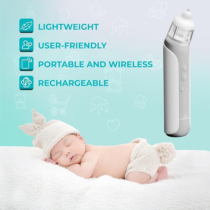 Electric Baby Nasal Aspirator - Nose Sucker Machine for Newborn Infants Toddlers Kids Adults - Automatic Hospital Grade Booger Snot Vacuum Cleaner with 3 Adjustable Suction Levels for Mucus Removal