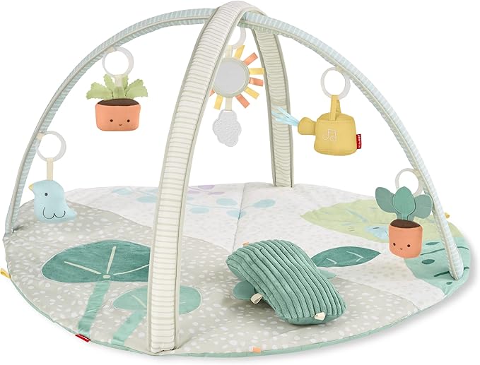 Skip Hop Tummy Time Mat, 3-in-1 Activity Baby Play Gym, Age 0-2y, Garden Oasis, Green Multi