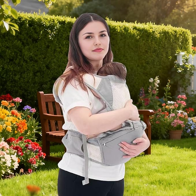 Baby Carrier Newborn to Toddler, Lightweight Structured Ergonomic Design for Infant Carrier with Plus Size Support 3-in-1 Carrier with Mesh & Hip Seat Front & Back Facing All Seasons for Travel