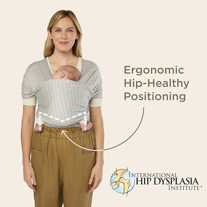 Ergobaby Sustainable Knit Aura Baby Carrier Wrap for Newborn to Toddler (8-25 lbs) - Comfortable, Ergonomic, & Ultra-Soft Newborn Wrap Carrier - One Size Fits Most - Rayon, Camel Harvest