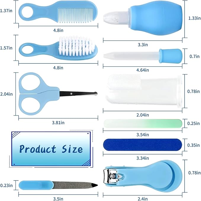 Baby Healthcare and Grooming Kit, Electric Safety Nail Trimmer Baby Nursery Set Newborn Nursery Health Care Set with Hair Brush Comb for Infant Toddlers Boys Girls Kids