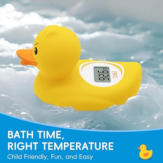 b&h Baby Bath Thermometer - (Upgraded Version) Turn On/Off Function, Fast and Accurate Water Temperature Readings, Toddlers Floating Bath Toy, Ideal for Babies & Infants (Angry Duck)