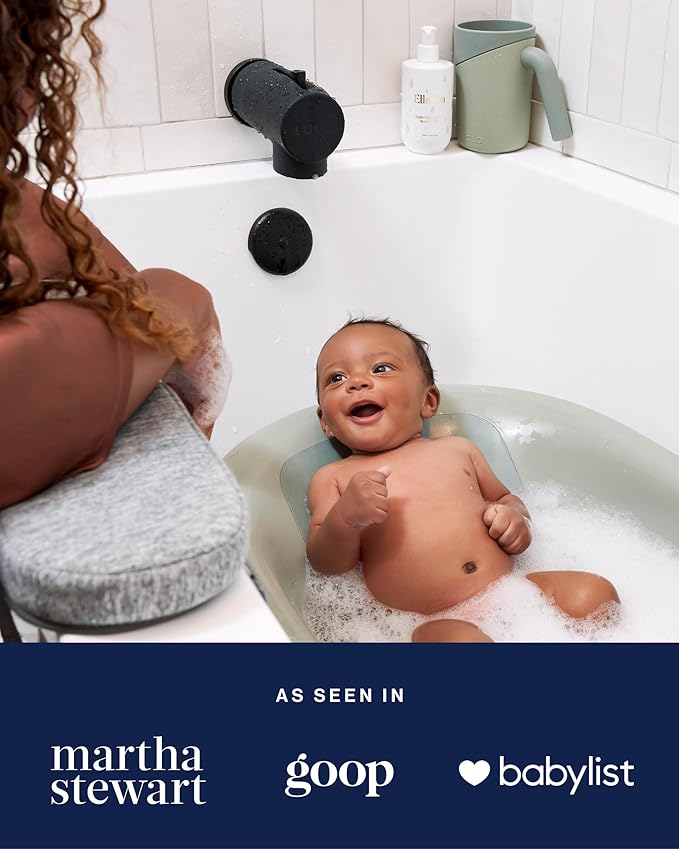 Lalo Bathtime Essentials - Includes Knee & Elbow Saver, Rinse Cup, & Spout Cover - Comfortable & Secure Baby Bath Essentials Made with Safe, Durable Materials and Easy to Clean - Coconut