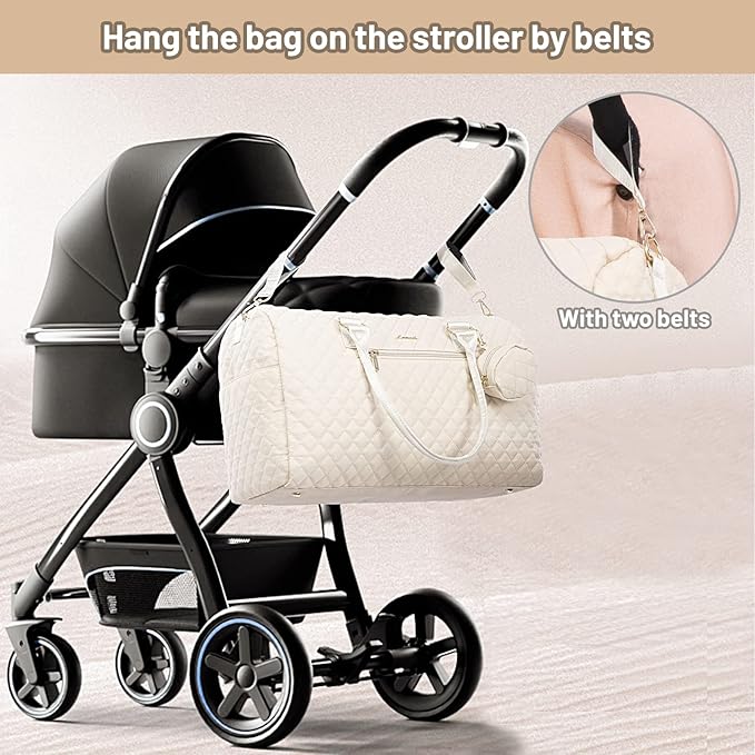 LOVEVOOK Diaper Bag Tote with Pacifier Case and Changing Pad, Large Capacity Mommy Bag for Hospital and Weekender Travel, Functional Baby Bag Newborn Baby Essential