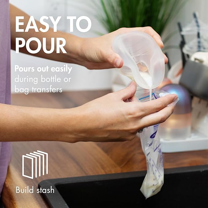 Boon Trove Silicone Manual Breast Pump Set - Hands Free Breast Milk Collector - Includes Polyester Travel Pouch - Breastfeeding Essentials - 2 Count