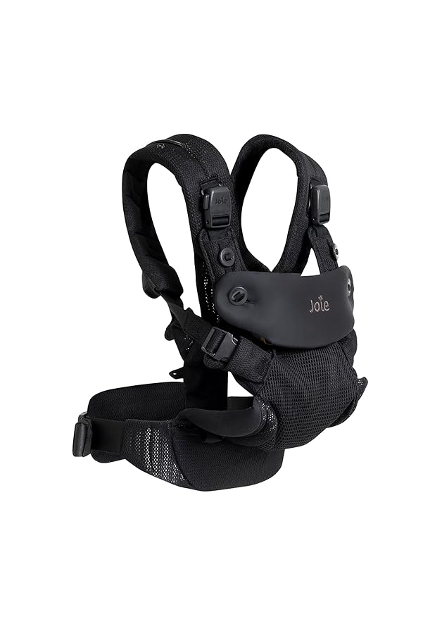 Joie Savvy Air 4-in-1 Mesh Baby Carrier – Breathable, Ergonomic Baby Carrier with 4 Carry Positions, Cooling Mesh Fabric, Padded Straps, and Lumbar Support (Coal)