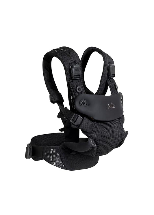 Joie Savvy Air 4-in-1 Mesh Baby Carrier – Breathable, Ergonomic Baby Carrier with 4 Carry Positions, Cooling Mesh Fabric, Padded Straps, and Lumbar Support (Coal)