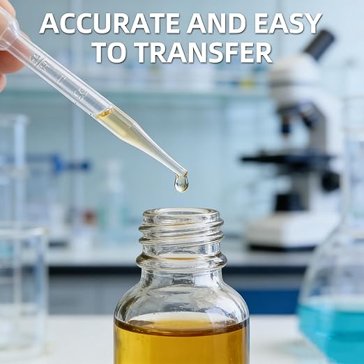 100PCS 3ml Transfer Pipettes - Disposable Plastic Droppers for Laboratory, DIY Crafts, Essential Oils & Liquid Transfer - Precise Measurement, Leak-Proof Design