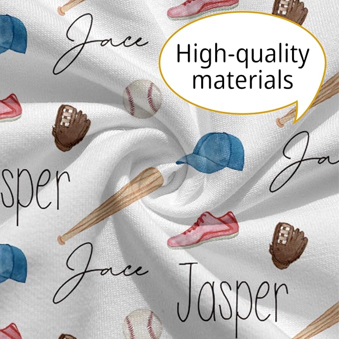 Rucekia Baby Nursing Pillow Cover - Personalized Name Baseballs Theme Breastfeeding U-Shaped for Bottle Feeding, Ultra Soft Comfortable Breastfeeding Pillow Cover for Infant Baby Boys and Girls