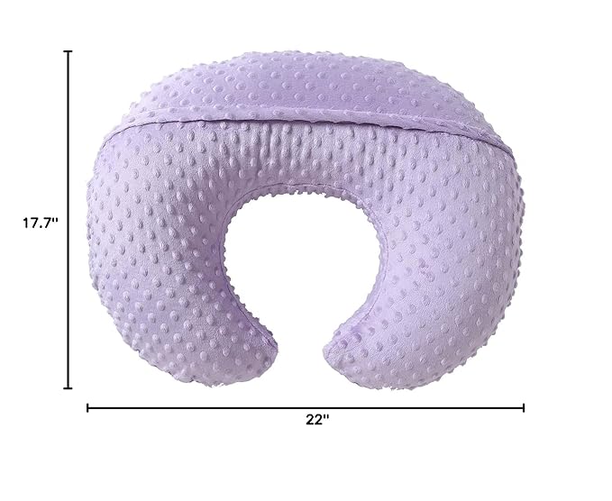 QUENESS Nursing Pillow and Positioner, Breastfeeding, Bottle Feeding, Baby Sitting Support with Removable Ultra Soft Cover, Tummy Time Support for Baby Boys and Girls (Orchid)