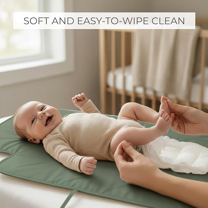 Portable Diaper Changing Pad - Soft and Easy to Clean Diaper Changing Mat for Babies - The Perfect Lightweight and Foldable Pad for Traveling
