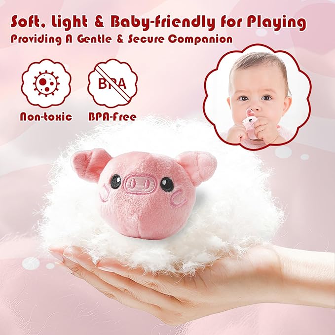 Baby Montessori Toys 6-12 Months, Busy Sensory Toys for Toddlers 1-3, Plush Big Red Barn with Stuffed Farm Animals, Rattle, Crinkle,Christmas Easter Birthday Gifts for Baby Boys Girls