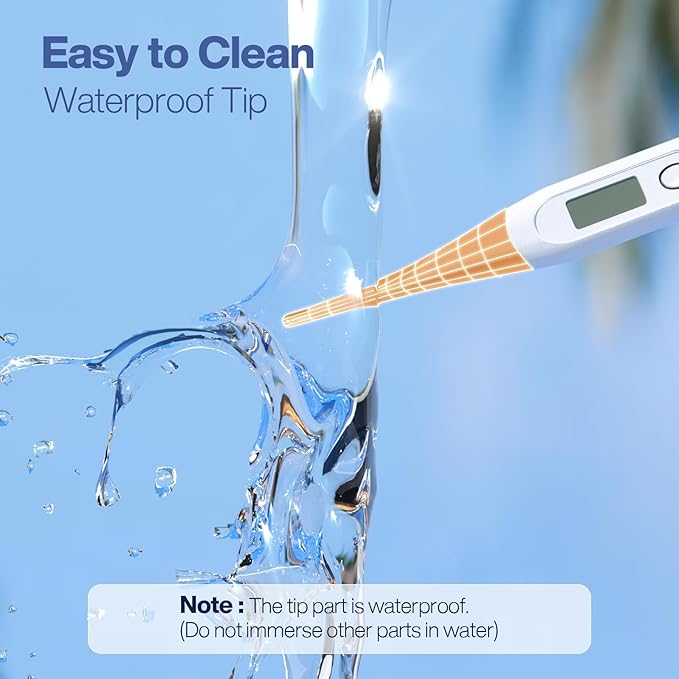 Boncare 10 Seconds Digital Thermometer for Adults and Kids - Accurate & Safe Rectal Thermometer for Baby with Fever Alarm, Oral Thermometer (Orange)