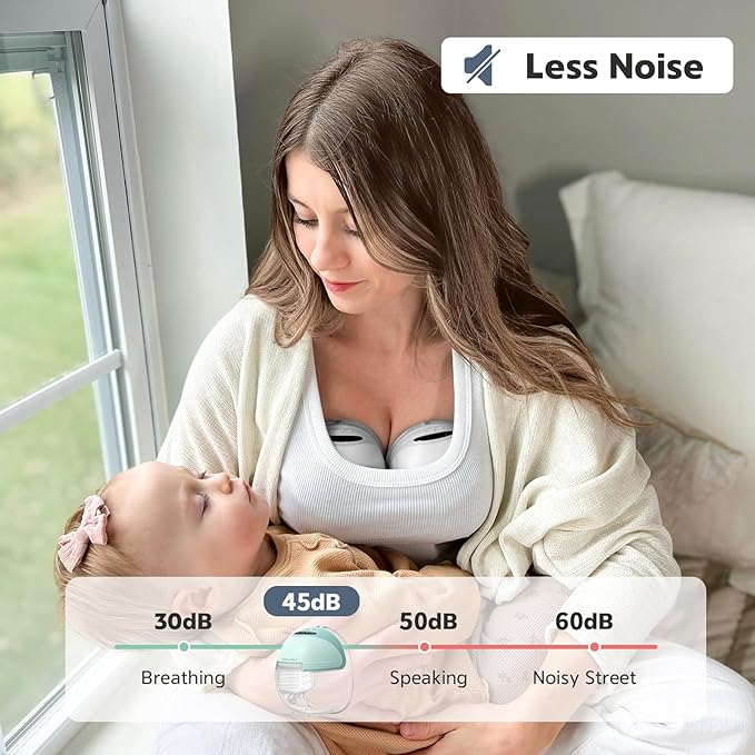 MomMed Wearable Breast Pump (Model S21) – Double Electric Hands-Free Breast Pump, Leak-Proof Design, 3 Modes (Stimulation, Expression, Auto) & 12 Vacuum Levels, Portable and Quiet, Gray, 2Pack