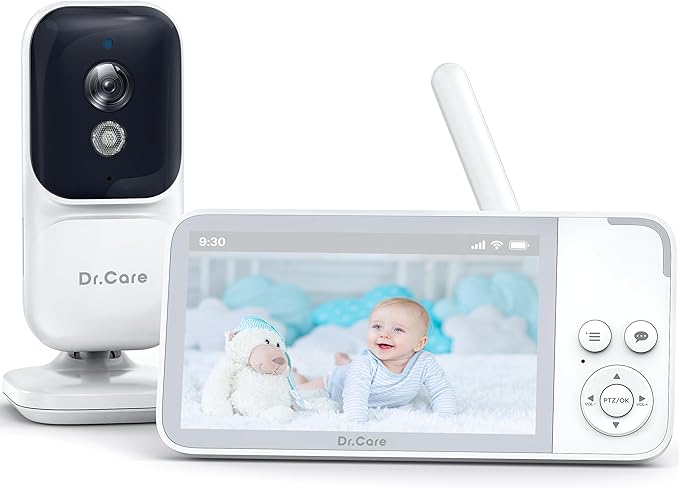 Dr.Care NeoView Video Baby Monitor -3.5” Screen, 2-Way Audio, Video Loop Recording, Night Vision, Real-Time/VOX Monitoring, Temperature Sensor, Lullabies, No Wi-Fi