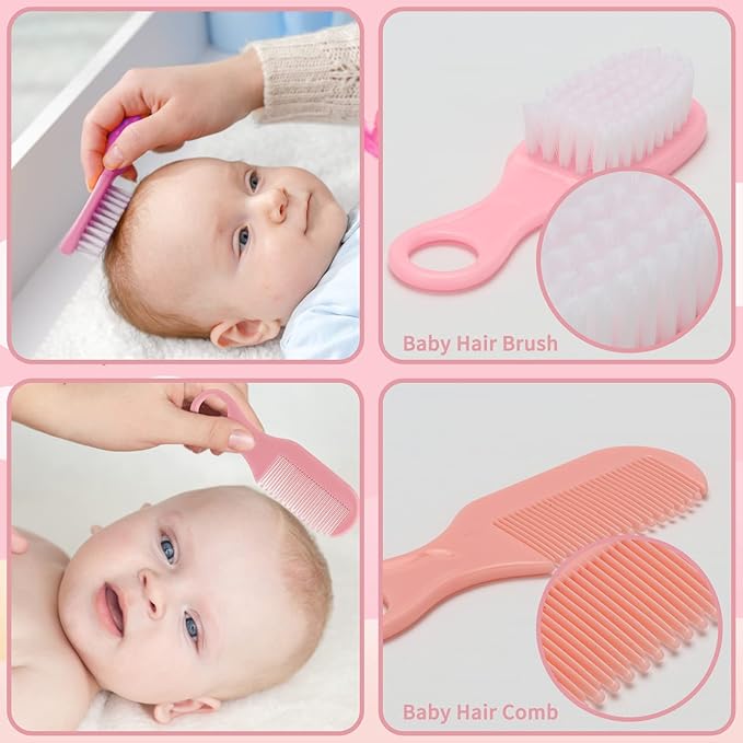 Baby Nail Trimmer Electric,Baby Nail Clippers, 6 in 1 Baby Nail File,Nail File Baby Grooming Kit Manicure Set for Toddler or Adults (Pink 18 in 1)