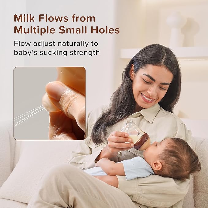 Thyseed PPSU Natural Anti-Colic Baby Bottles | Newborn Breast Like Nursing Bottle for Breastfed Babies with Nipple (0+ Months),8oz,1pack