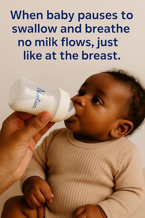 Baby Bottle Set for Breastfed Newborns — 2 Pack (240ml + 300ml) Soft Silicone Anti-Colic Bottles | Natural Latch, Wide Neck | Pacifier Included