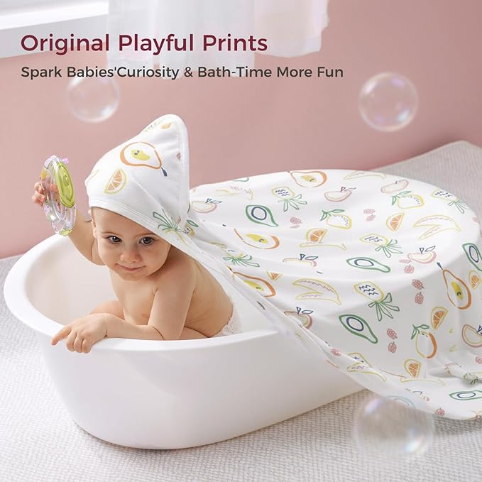 Momcozy Baby Towel with Hooded - Ultra Soft & Absorbent Large Bath Towel Set for Comfort & Gentle on Baby's Skin - Shower Gift & Bath Essential & Baby Registry Search for Newborn,Infant,Toddler,Kids