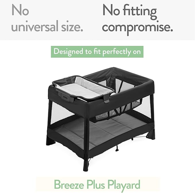 Joey + Joan Pack and Play Sheets Fitted – Compatible with 4moms Breeze Plus Playard & Breeze Go Playard – Fits Up to 30 x 43 Inch Mattress Without Bunching – Grey