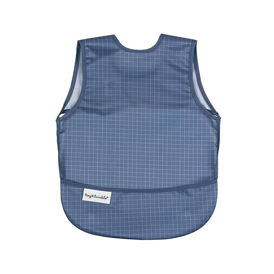 Tiny Twinkle Mess Proof Baby Bib for Girls | Waterproof Toddler Bib for Eating | Baby Apron for Feeding | Machine Washable | Perfect Shower Gift (Grid, 6–24M)