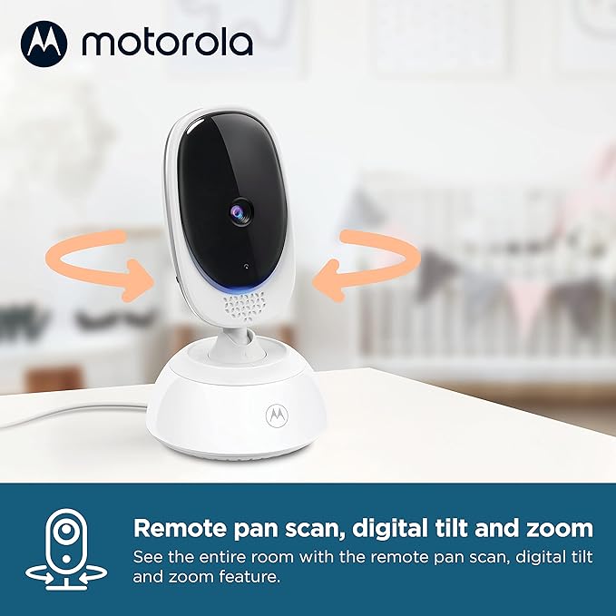 Motorola Nursery VM75 Video Baby Monitor Camera, 480x272p, 1000ft Range 2.4 GHz Wireless 5" Screen, 2-Way Audio, Temperature Sensor, Night Vision (Renewed)