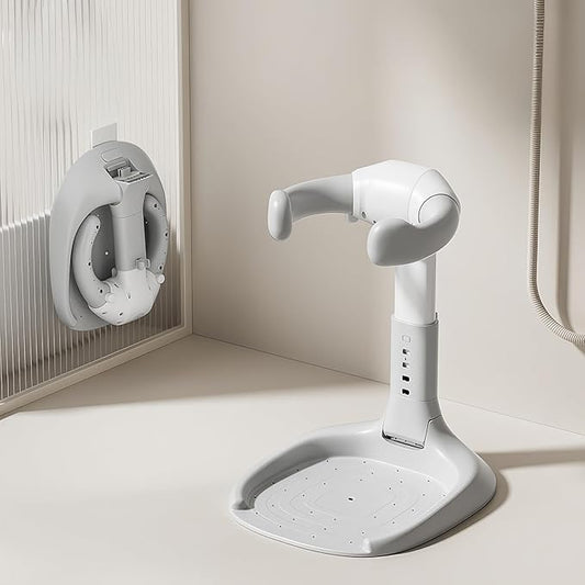 Baby Bath Stand,Foldable & Adjustable 5 Levels Infant Bath Seat,Upgraded Bath Shower Standing Support for Babies 6 Months & up,Non-Slip|Easy to Clean|Convenient for Travel,No Assembly Need(Grey)