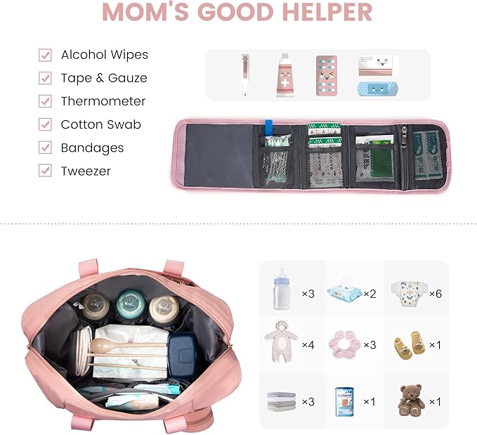 LOVEVOOK Diaper Bag Tote, Large Baby Diaper Bag Waterproof Travel Diaper Tote with Changing Pad