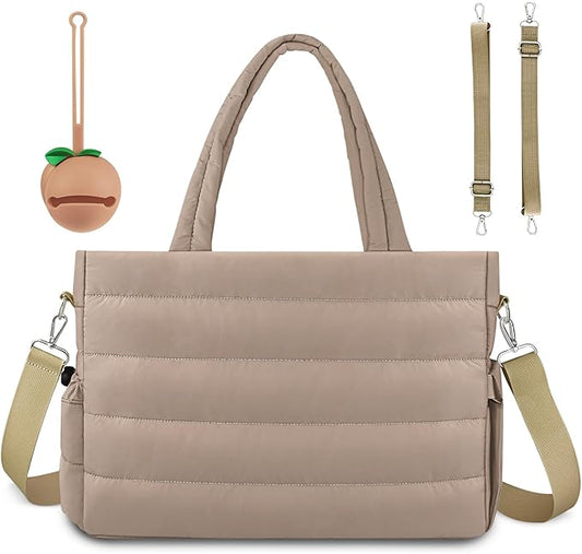 Diaper Bag Tote, Baby Diaper Tote Bags Crossbody Hospital Bag Travel Large Mommy Bag, with Silicone Pacifier Case